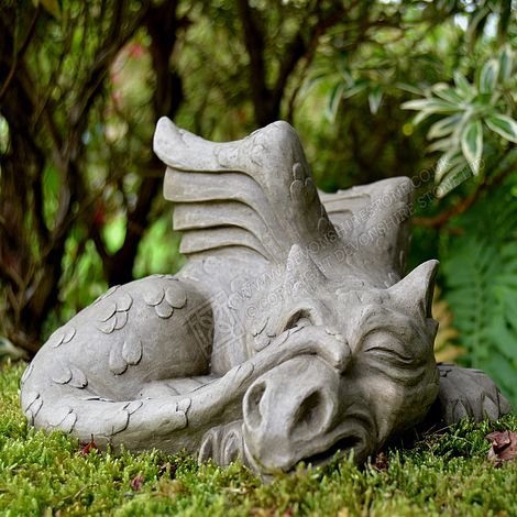 James the sleepy dragon Stone Garden Ornament